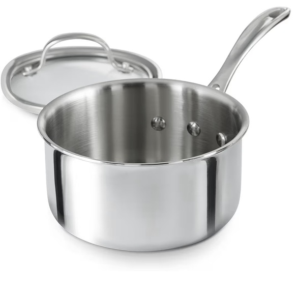 Calphalon Tri-Ply Silver 1.5 qt Sauce Pan with Lid - Picture 4 of 5